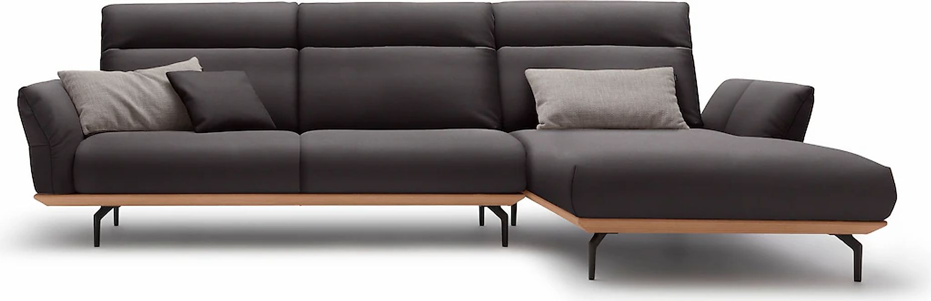 Creation BY ROLF BENZ Ecksofa "CR.460" Sockel in Eiche, Winkelfüße in Umbra günstig online kaufen