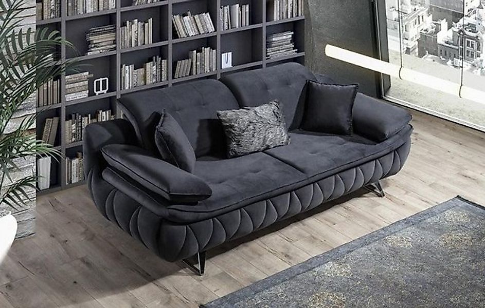 Xlmoebel Sofa Dunkles 3-Sitzer Wohnzimmer Stoffsofa zeitgemäßes Design mit günstig online kaufen