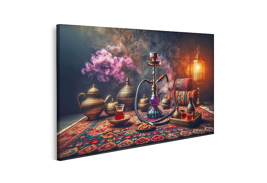 islandburner Leinwandbild Orientalische Lounge mit rauchender Shisha und tr günstig online kaufen