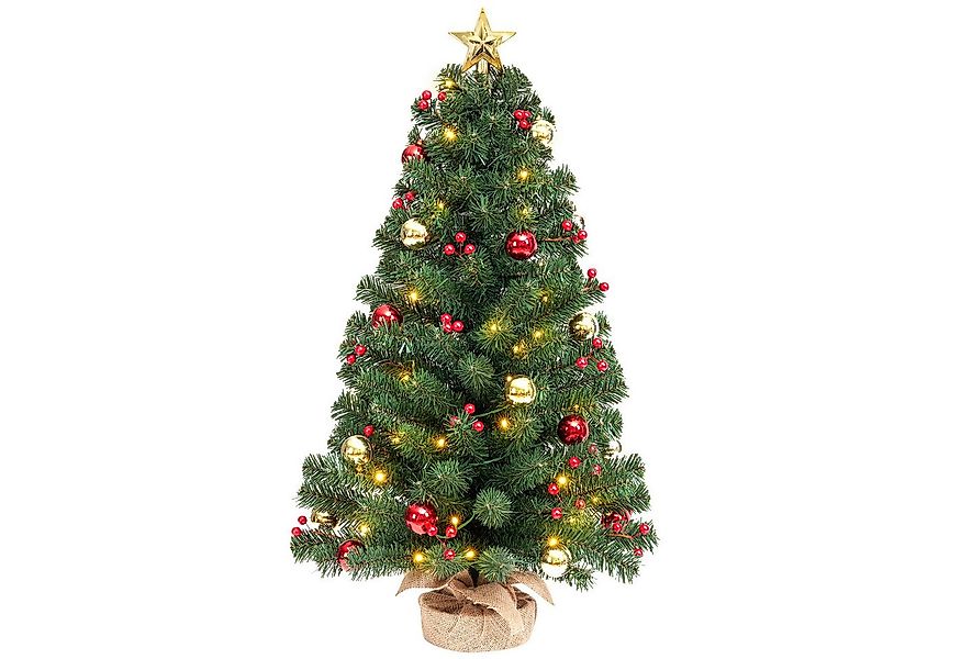 Yorbay Künstlicher Weihnachtsbaum Mini Weihnachtsbaum mit warmweiß LEDs, 8 günstig online kaufen