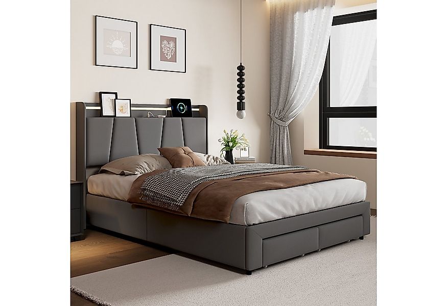 PXloue Stauraumbett Polsterbett mit Stauraum (Hochklappbares Bett 140x200 c günstig online kaufen