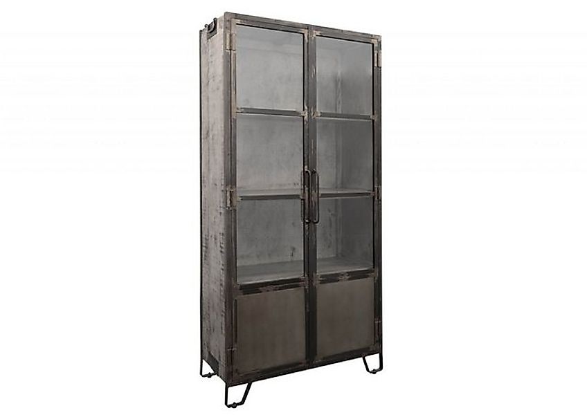 Massivmoebel24 Standvitrine (Vitrine Mango 90x40x190 grau lackiert HEAVY IN günstig online kaufen