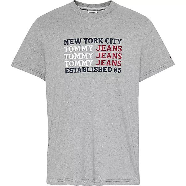 Tommy Jeans Text Flag Kurzärmeliges T-shirt S Lt Grey Htr günstig online kaufen