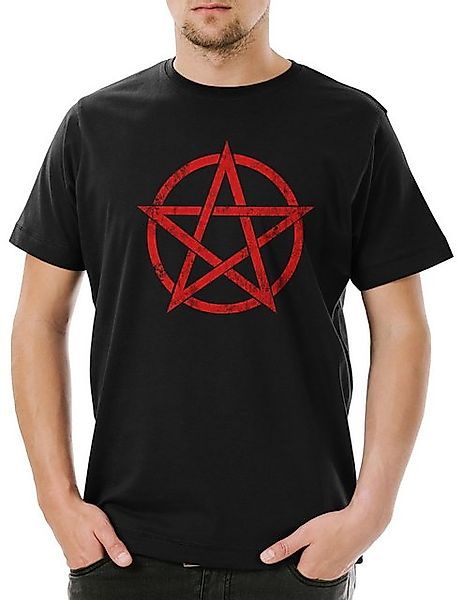 Urban Backwoods Print-Shirt Red Pentagram Sign Herren T-Shirt Satan Crowley günstig online kaufen