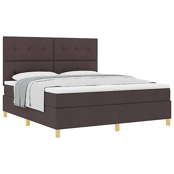 vidaXL Bett Boxspringbett mit Matratze Dunkelbraun Stoff (1-tlg) günstig online kaufen