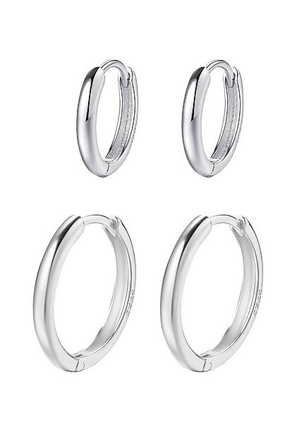 Hey Happiness Creolen-Set Layer Klassisch & Schlicht, Basic Silber Ohrringe günstig online kaufen