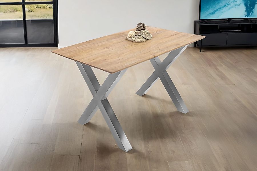 Trelevo® Esstisch Akazienholz massiv, Schweizer Kante, günstig online kaufen