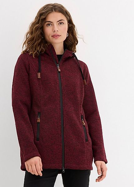 bonprix Strickfleecejacke (1-St) bequeme Passform, mit Kapuze, mit verschli günstig online kaufen