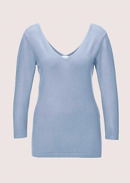 MADELEINE Longpullover "Pullover Strickpullover mit tiefem Rückenausschnitt günstig online kaufen