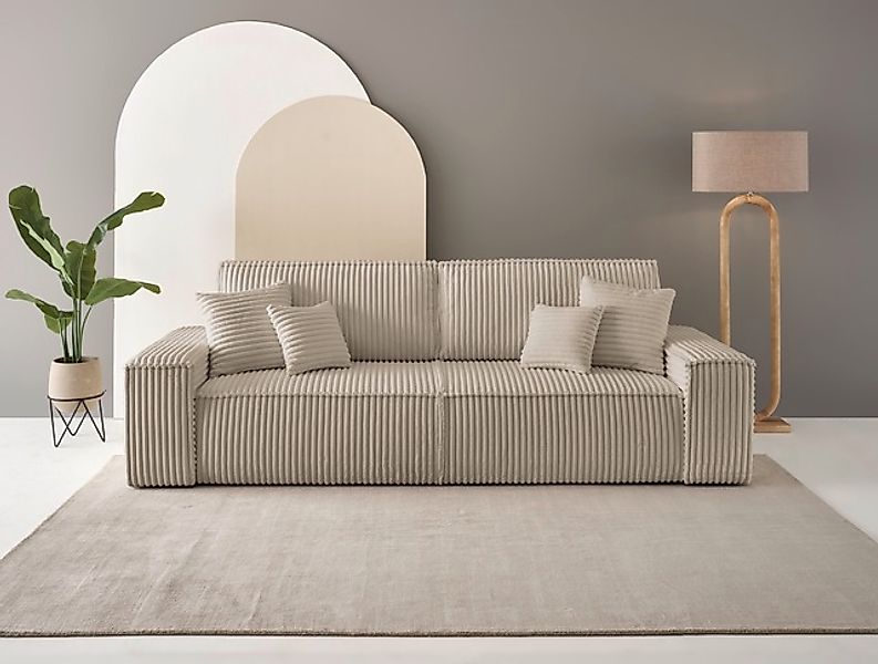 andas 3-Sitzer »FINNLEY Schlafsofa 257 cm, Schlaffunktion mit Bettkasten (2 günstig online kaufen