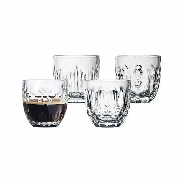 La Rochère France Espressoglas "Espressogläser Facetten 100 ml 4er Set tran günstig online kaufen