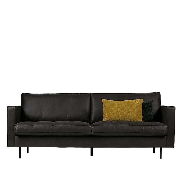 Sitzsofa in Schwarz Recyclingleder 230 cm breit günstig online kaufen