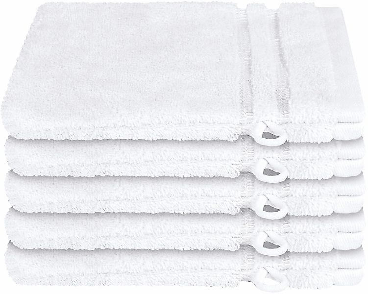 Schiesser Waschhandschuh "Milano im 5er Set" mit Webbordüre günstig online kaufen