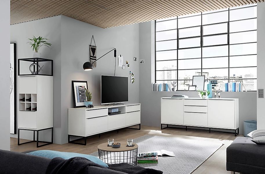 MCA furniture Highboard "Lille", (1 St.), mit LED-Beleuchtung, Wohnzimmersc günstig online kaufen