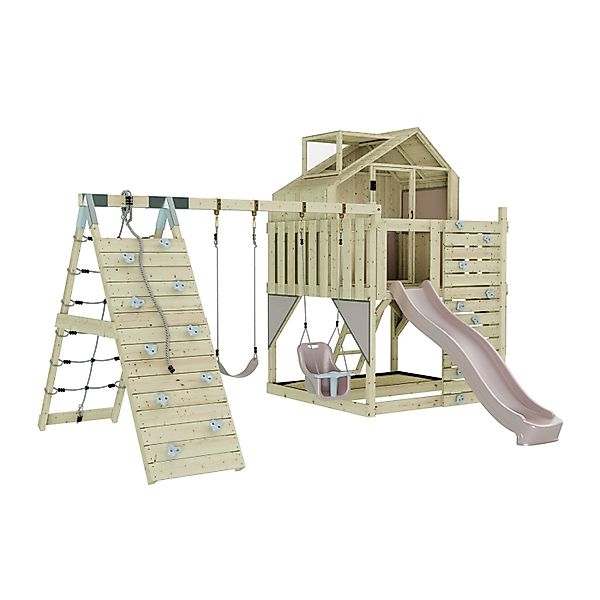 OutdoorToys Spielturm Oscar mit Babyschaukel Altrosa günstig online kaufen