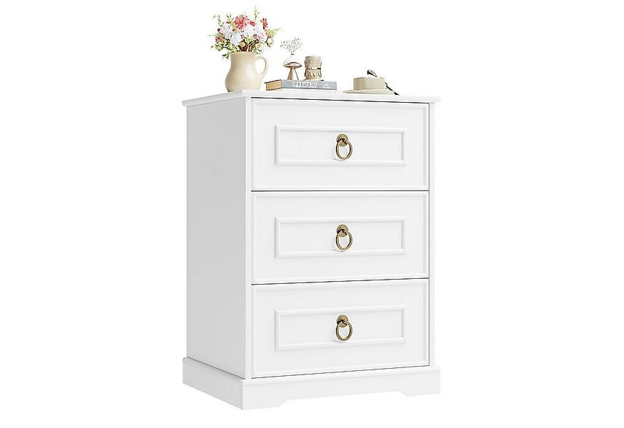 Homfa Nachttisch Nachtschrank Nachtkommode Nachtkonsole, mit 3 Schbuladen, günstig online kaufen