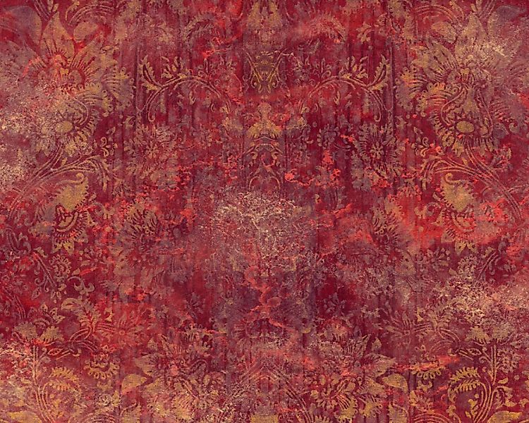 Fototapete "Ornament Rot" 4,00x2,50 m / Glattvlies Perlmutt günstig online kaufen