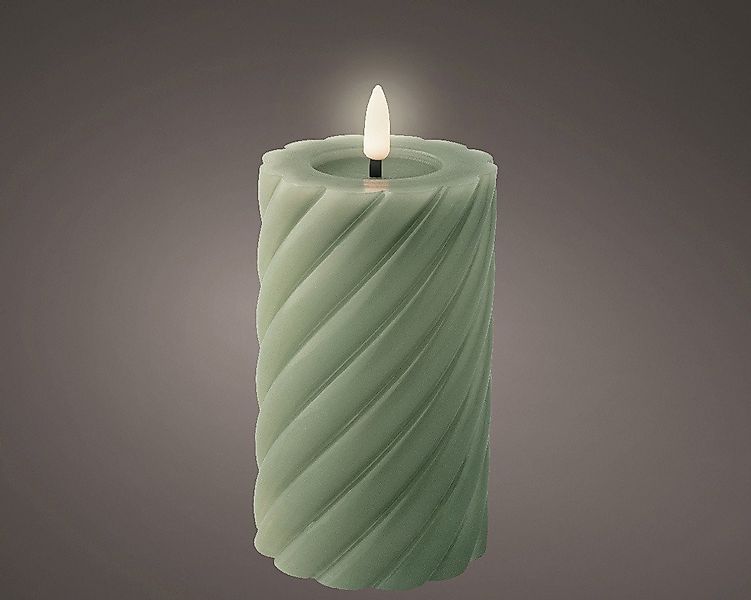 Kaemingk LED-Kerze Kaemingk LED Kerze Wachs indoor grün Ø 7,5 x 14,8 günstig online kaufen