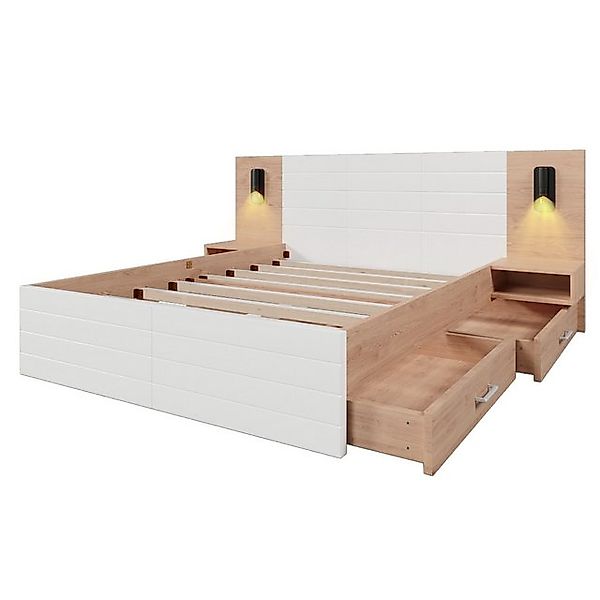 Gotagee Holzbett Funktionsbett Doppelbett Schubladen Jugendbett Gästebett B günstig online kaufen