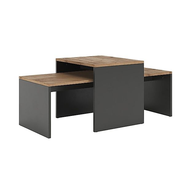 Vicco Couchtisch Donat, Anthrazit/Goldkraft Eiche, 100 x 48 cm, 2 Teile günstig online kaufen