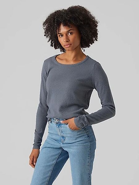 Vero Moda Rundhalspullover "VMCARE STRUCTURE LS O-NECK BLOU NOOS" mit Struk günstig online kaufen