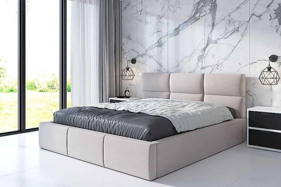 A&J MöbelLand GmbH Polsterbett EMILII mit Bettkasten und Lattenrost (Bett m günstig online kaufen