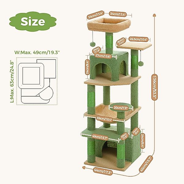 Purpurra Kratzbaum Katzenturm mit Hängematte und günstig online kaufen