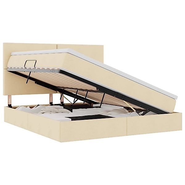 vidaXL Stauraumbett mit Matratze Creme 160 x 200 cm Kunstleder 3371731 günstig online kaufen
