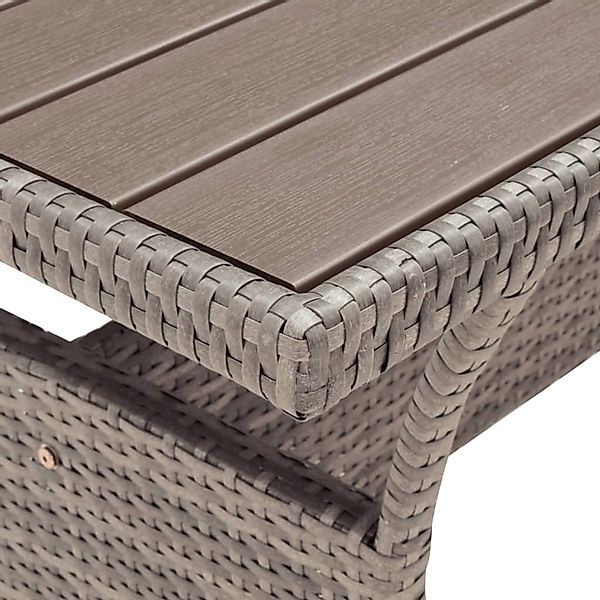 vidaXL Gartentisch Grau 120x70x66 cm Poly Rattan 316584 günstig online kaufen