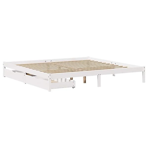 vidaXL Massivholzbett ohne Matratze Weiß 200x200 cm Kiefernholz 3301445 günstig online kaufen