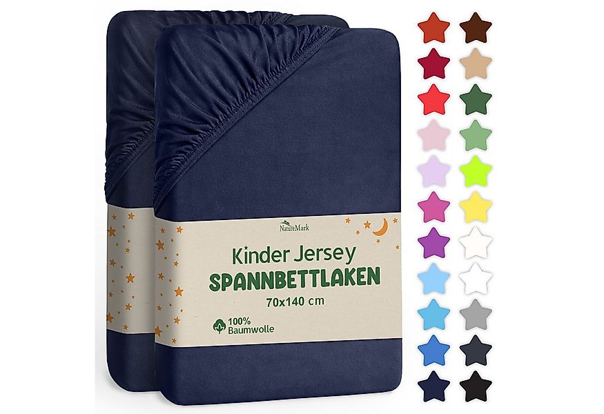 NatureMark Spannbettlaken Jersey Spannbetttuch, 100% Baumwolle, Gummizug: r günstig online kaufen