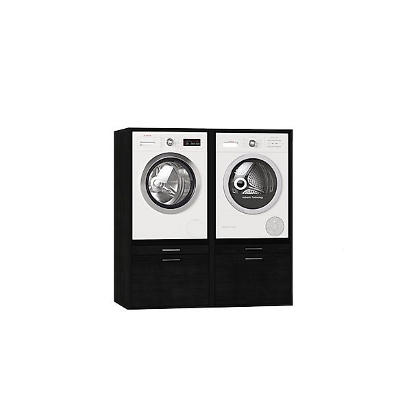 Waschturm Waschmaschinenschrank Twin collection 4.1 Schwarz Eiche-Optik günstig online kaufen