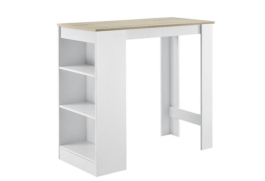 en.casa Bartisch, »Kouvola« Bartheke mit Ablagefach Weiß/Eiche-Optik günstig online kaufen