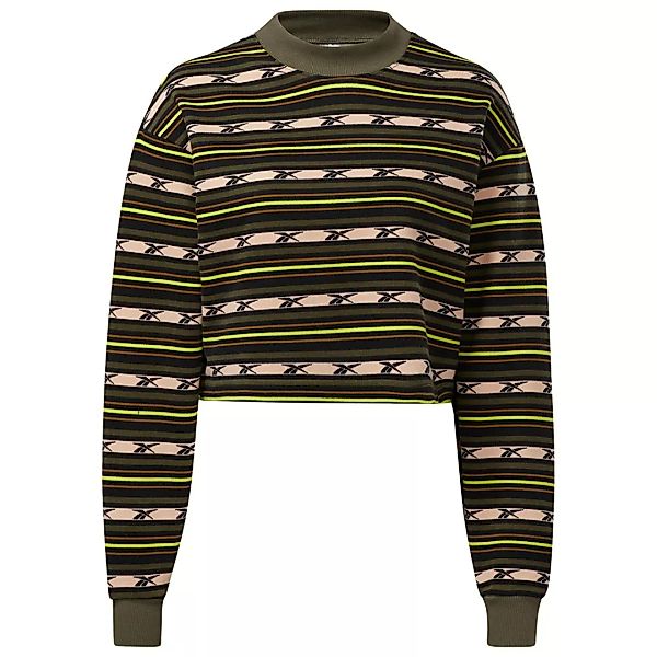 Reebok Classics Camp Stripe Crew Sweatshirt M Army Green günstig online kaufen