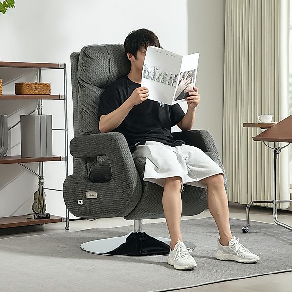 HOMCOM Elektrisch Relaxsessel Fernsehsessel mit Liegefunktion Drehbar Liege günstig online kaufen
