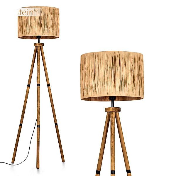 hofstein Stehlampe Stehlampe aus Holz/Bast in günstig online kaufen