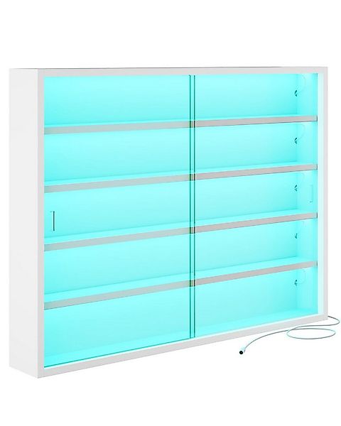 MSMASK Hängevitrine 5-stöckig, LED-Beleuchtung, Weiß günstig online kaufen
