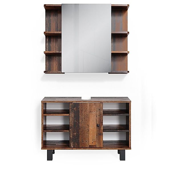 Vicco Badmöbel-Set Fynn, Antikholz, 2 Teile, günstig online kaufen