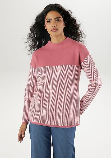 Aniston SELECTED Strickpullover mit weiterem Stehkragen günstig online kaufen