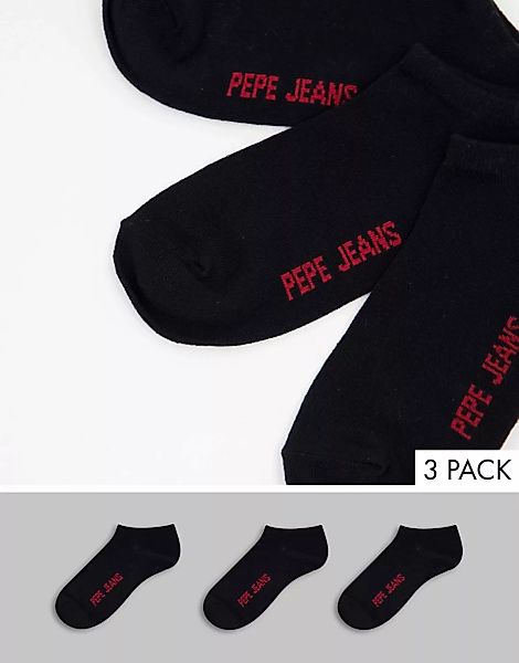 Pepe Jeans – Rosalie – 3er-Pack Sportsocken in Schwarz günstig online kaufen