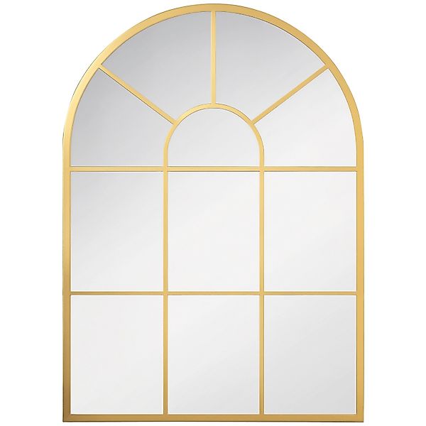 HOMCOM Wandspiegel Fensterspiegel 70 x 50 cm mit Metallrahmen Gold günstig online kaufen