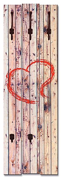 Artland Garderobenleiste "Vintage Hintergrund Holzwand mit Herz", teilmonti günstig online kaufen