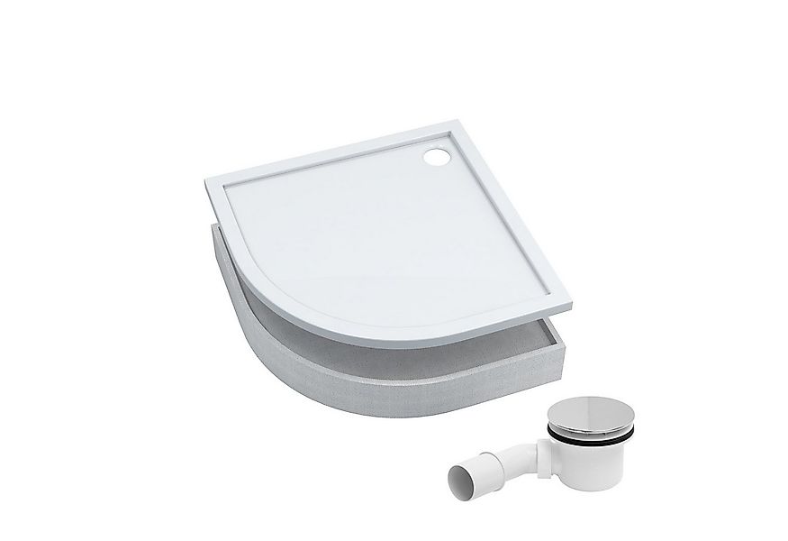 Aquabad® Duschwanne BASIC Smooth White, Viertelkreis, Acryl, 1-St., Duschwa günstig online kaufen