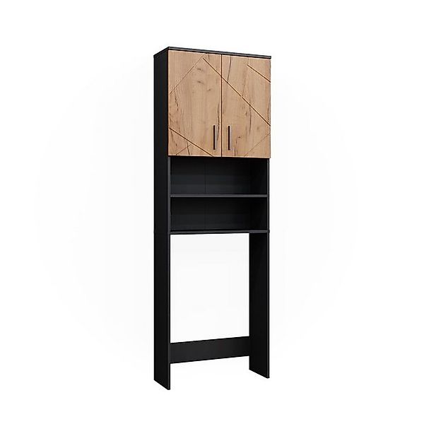 Vicco Waschmaschinenschrank Irma Anthrazit/Eiche 64 x 191 cm günstig online kaufen