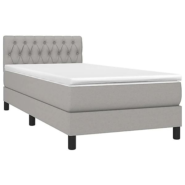 vidaXL Boxspringbett mit Matratze & LED Hellgrau 90x200 cm Stoff 3133365 günstig online kaufen