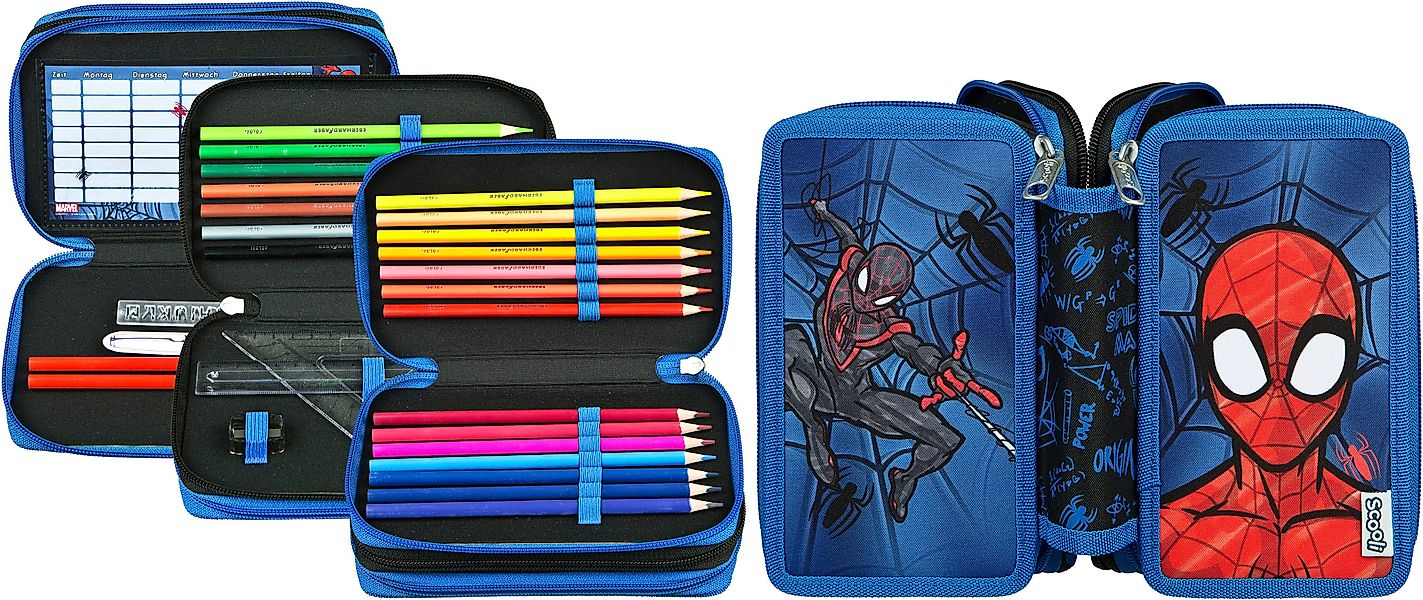 Scooli Federmäppchen Tripledecker, Spider-Man, befüllt, inklusive günstig online kaufen