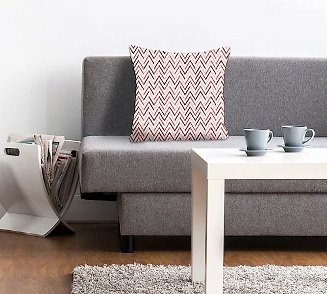 queence Dekokissen »Aron«, Kissenhülle,Zick-Zack Muster,Pink,Rosa,Geometris günstig online kaufen