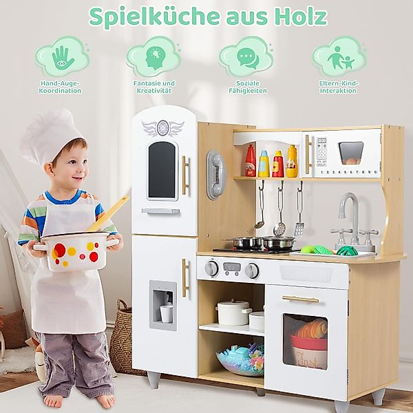 TLGREEN Spielküche Küchenset XXL, Kinderküche 79x82x30 günstig online kaufen