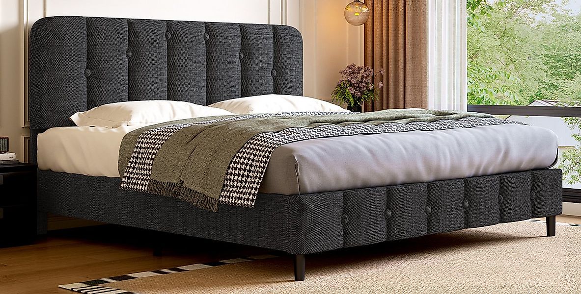 Lexzurn Polsterbett Polsterbett 140 x 200 cm mit Lattenrost, Doppelbett Bet günstig online kaufen