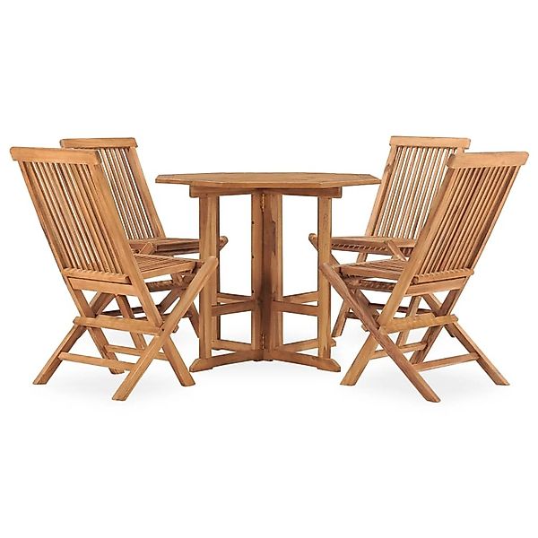 vidaXL 5-tlg Garten-Essgruppe Klappbar Massivholz Teak Modell 3 günstig online kaufen